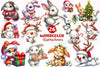 Christmas Bunnies Clipart Bundle