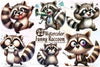 Funny Raccoon Clipart Bundle
