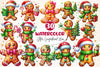 Glitter Gingerbread Man Clipart Bundle 2
