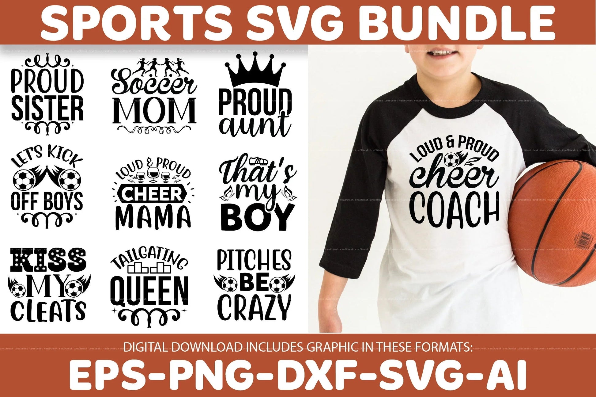 Sports Design SVG Bundle 4 - CraftNest - Digital Crafting and Art