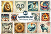 Zodiac Postage Stamp Clipart Bundle