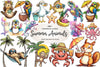 Beachy Summer Animals Clipart Bundle