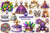 Birthday Queen Of Mardi Gras Clipart Bundle