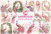 Pink Peacocks Garden Clipart Bundle 2