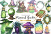 Magical Garden Purple Fairies Clipart Bundle