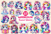 Kawaii Cute Unicorn Stickers Sticker Clipart Bundle