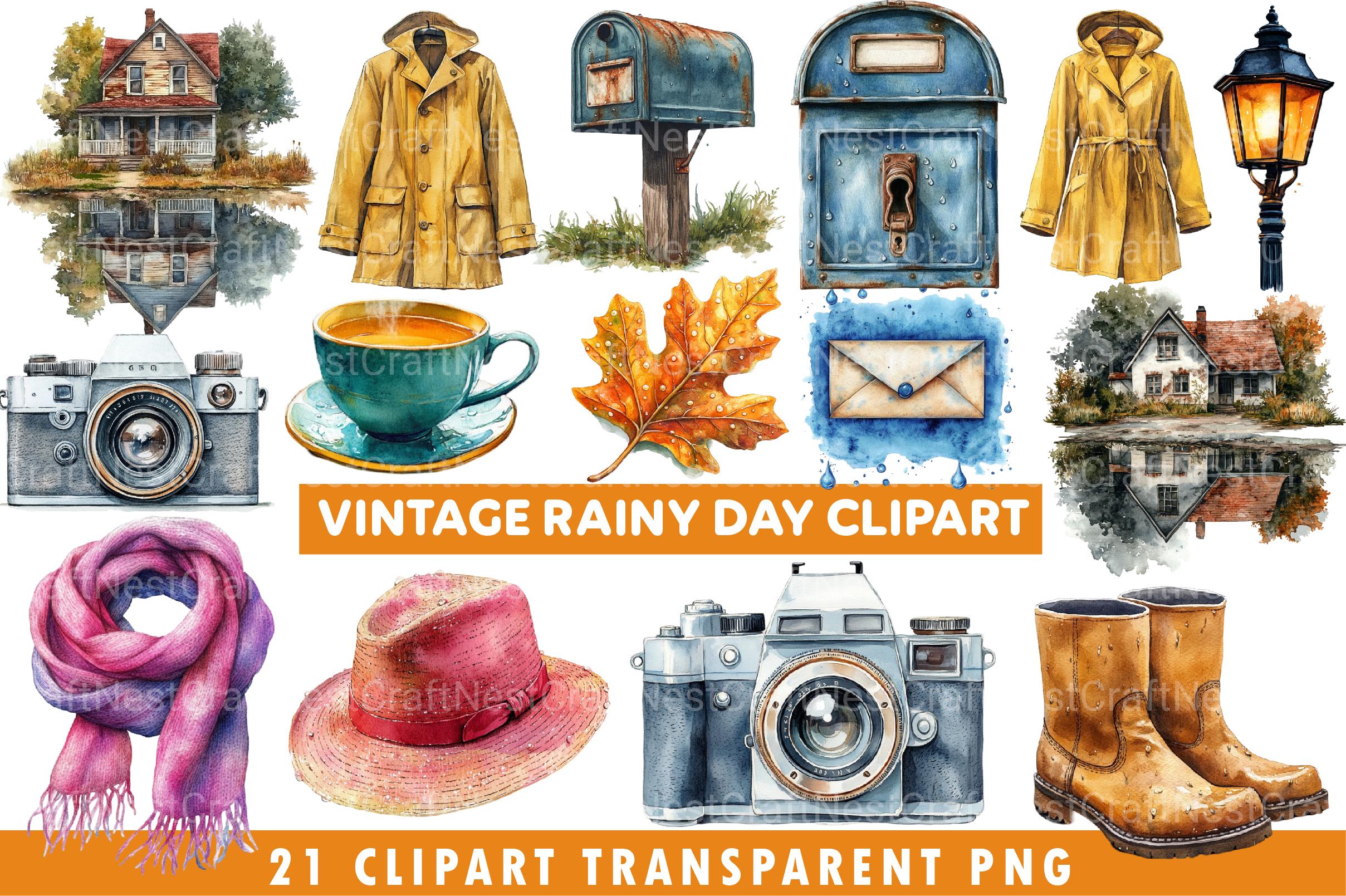 Vintage Rainy Day Clipart