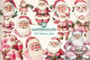 Vintage Pink Christmas Santa Clipart Bundle