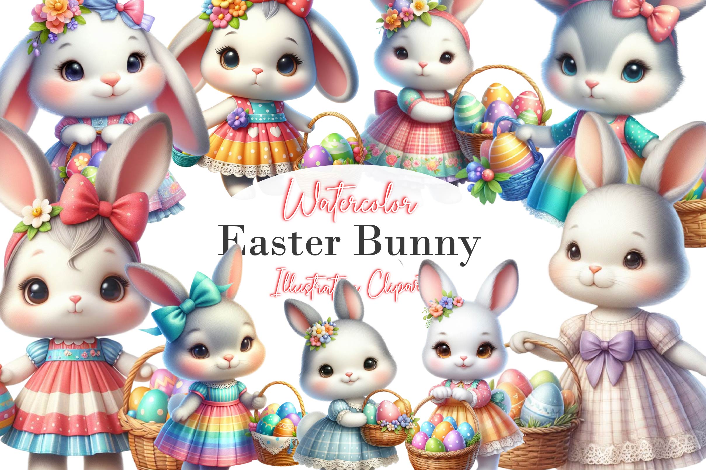 Easter Bunny Clipart Bundle 2