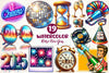 Retro New Year Clipart Bundle