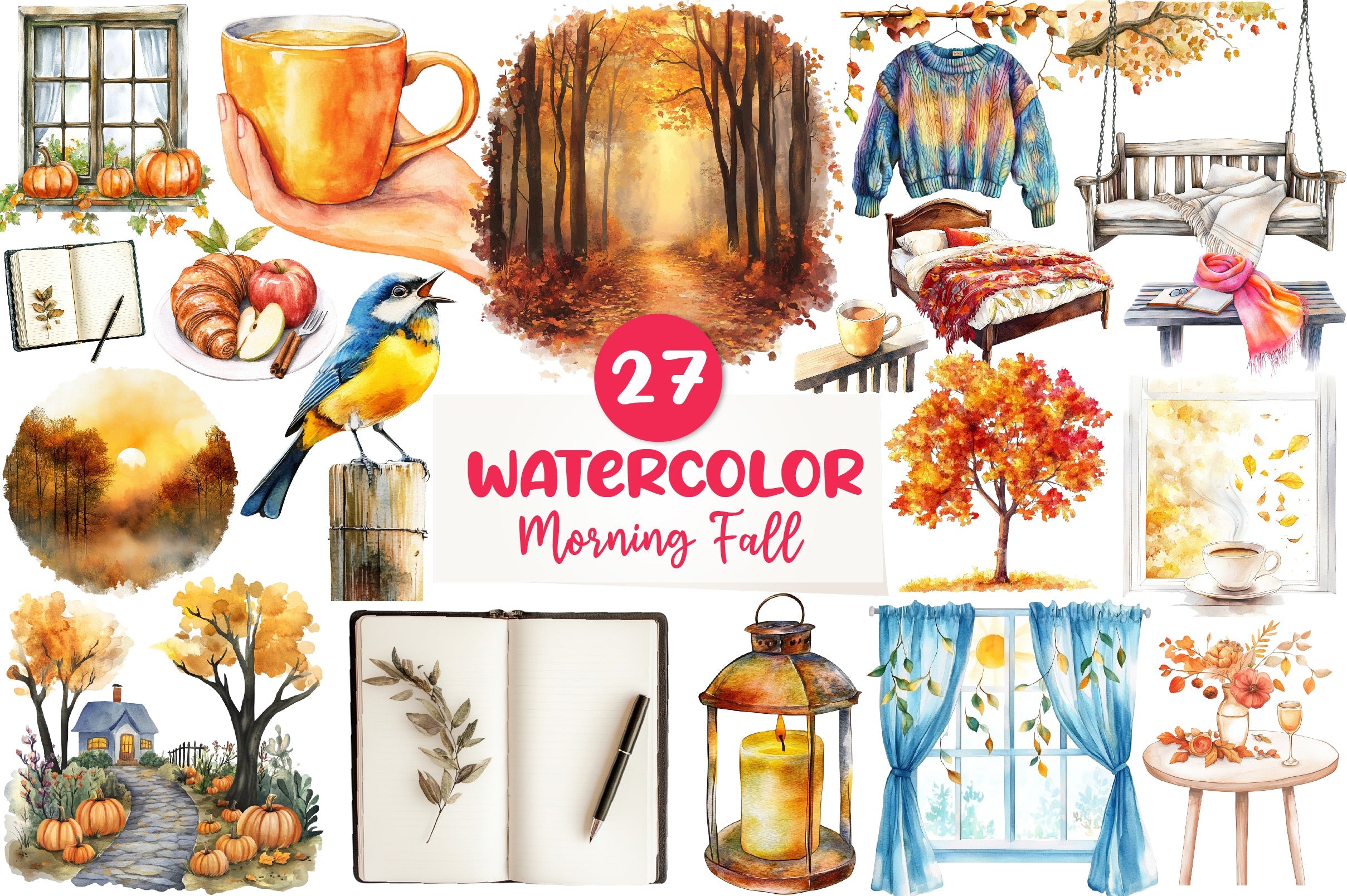 Morning And Fall Clipart Bundle