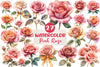 Pink And Gold Rose Clipart Bundle