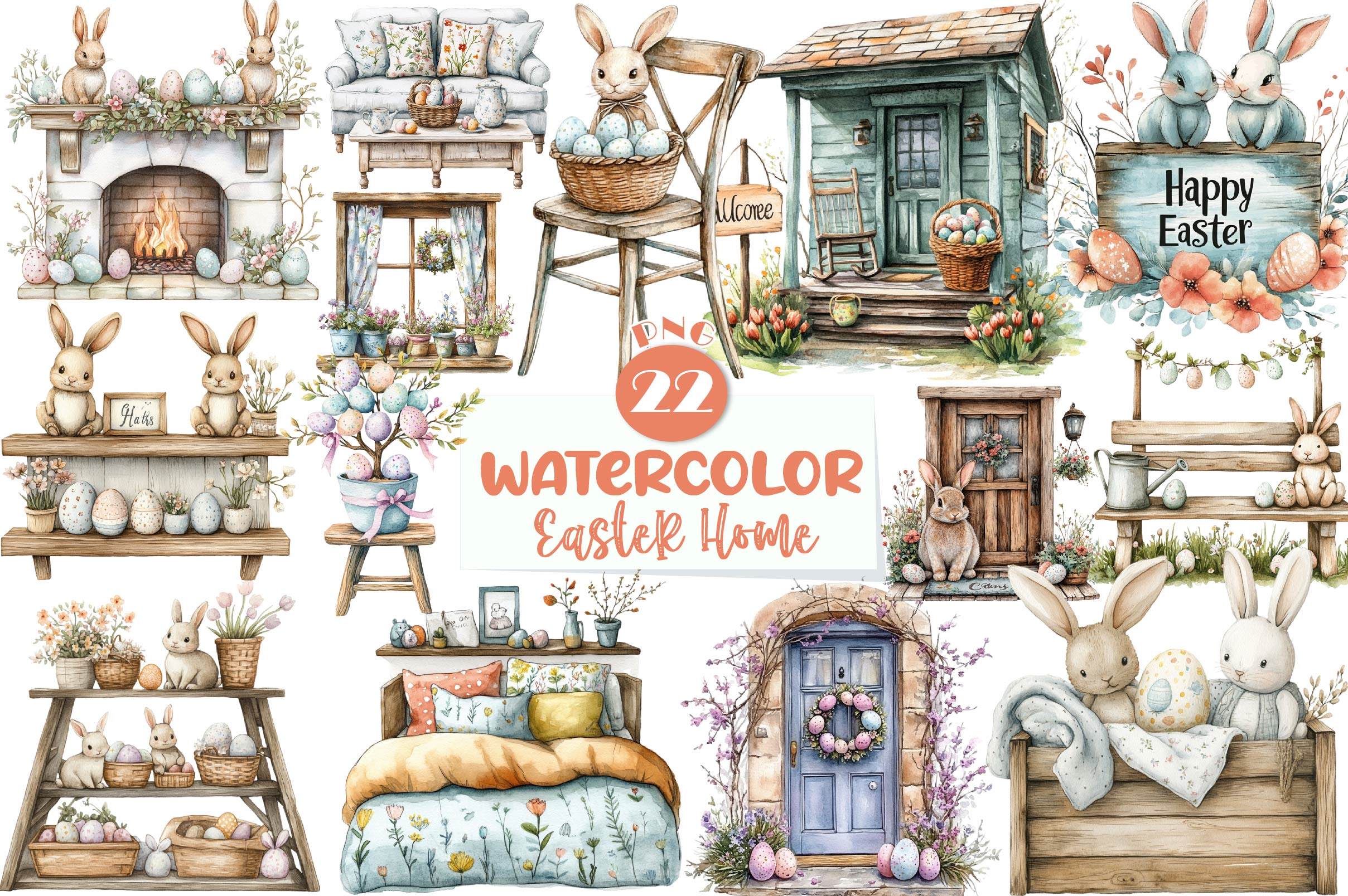 Easter Home Clipart Bundle