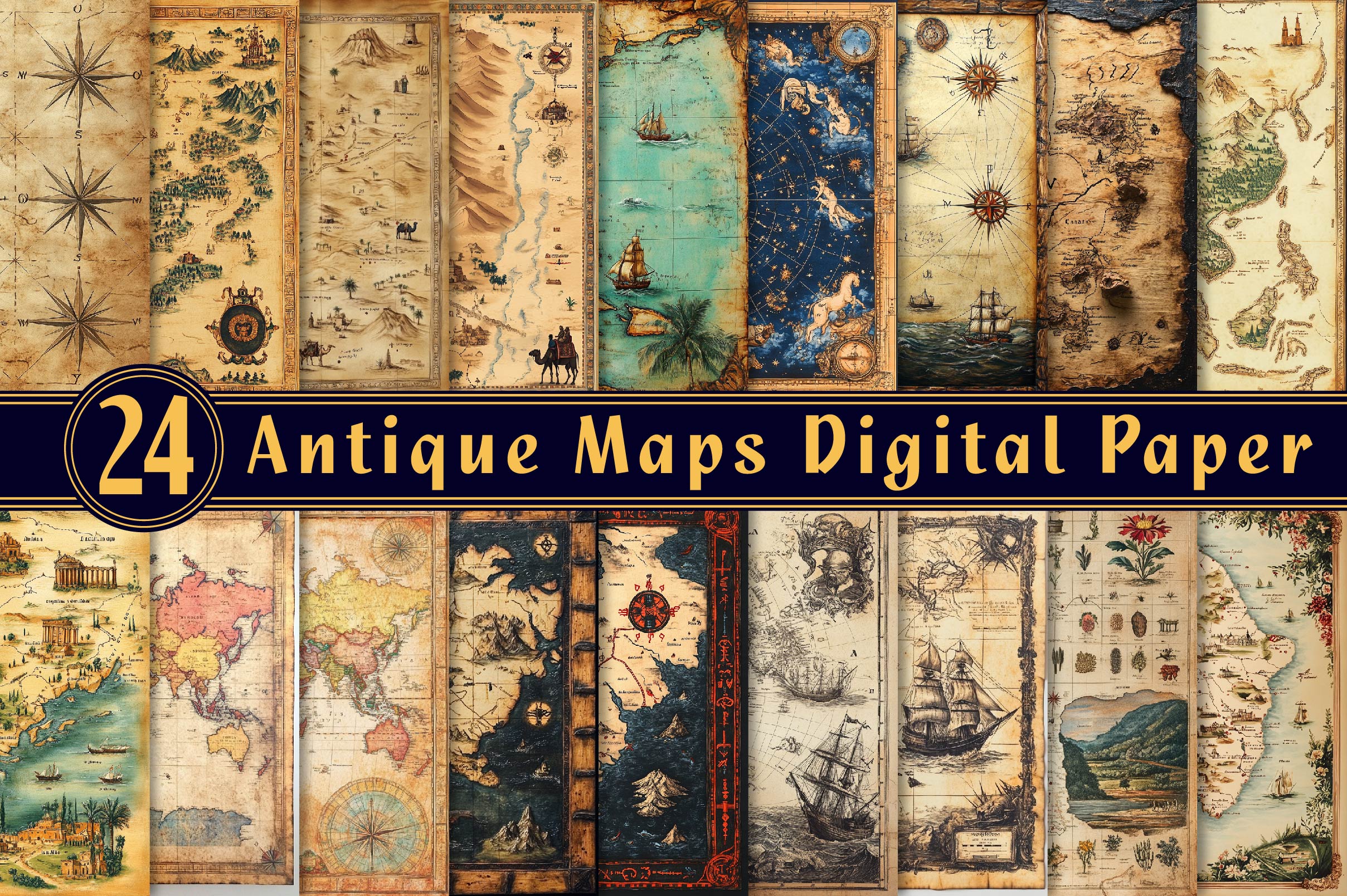 Antique Maps Digital Paper