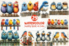 Quirky Birds On Fence Clipart Bundle