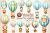 Animal Hot Air Balloon Clipart Bundle