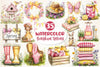 Yellow & Pink Gingham Spring Clipart Bundle