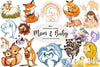 Mom & Baby Illustrations Clipart Bundle