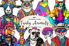 Funky Dressed Up Animals Clipart Bundle