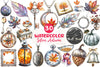 Silver Vintage Aesthetic Autumn Clipart Bundle