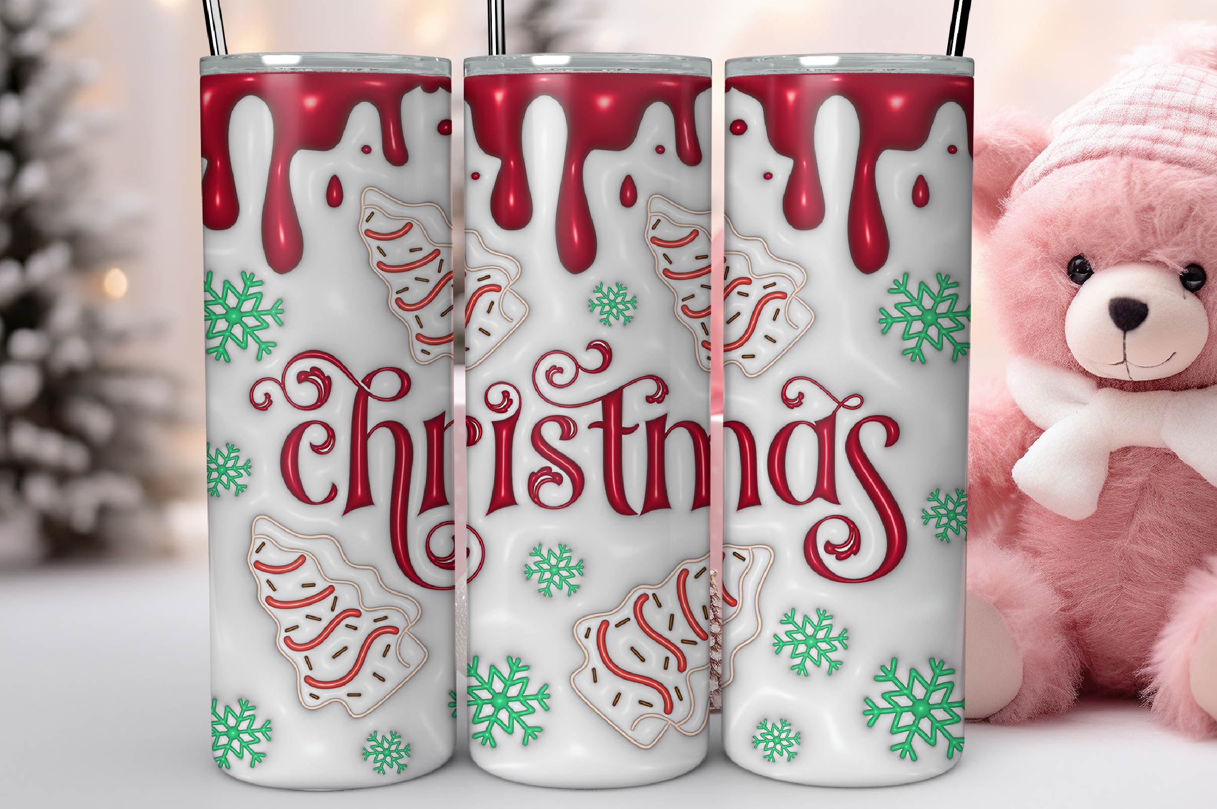 3D Christmas Inflated Tumbler Bundle 2