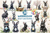 Cute Black Easter Bunny Clipart Bundle 2