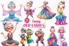 Funny Old Ladies Clipart Bundle