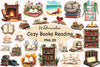 Cozy Books Reading Nook Clipart Bundle