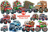 Christmas Monster Truck Clipart Bundle