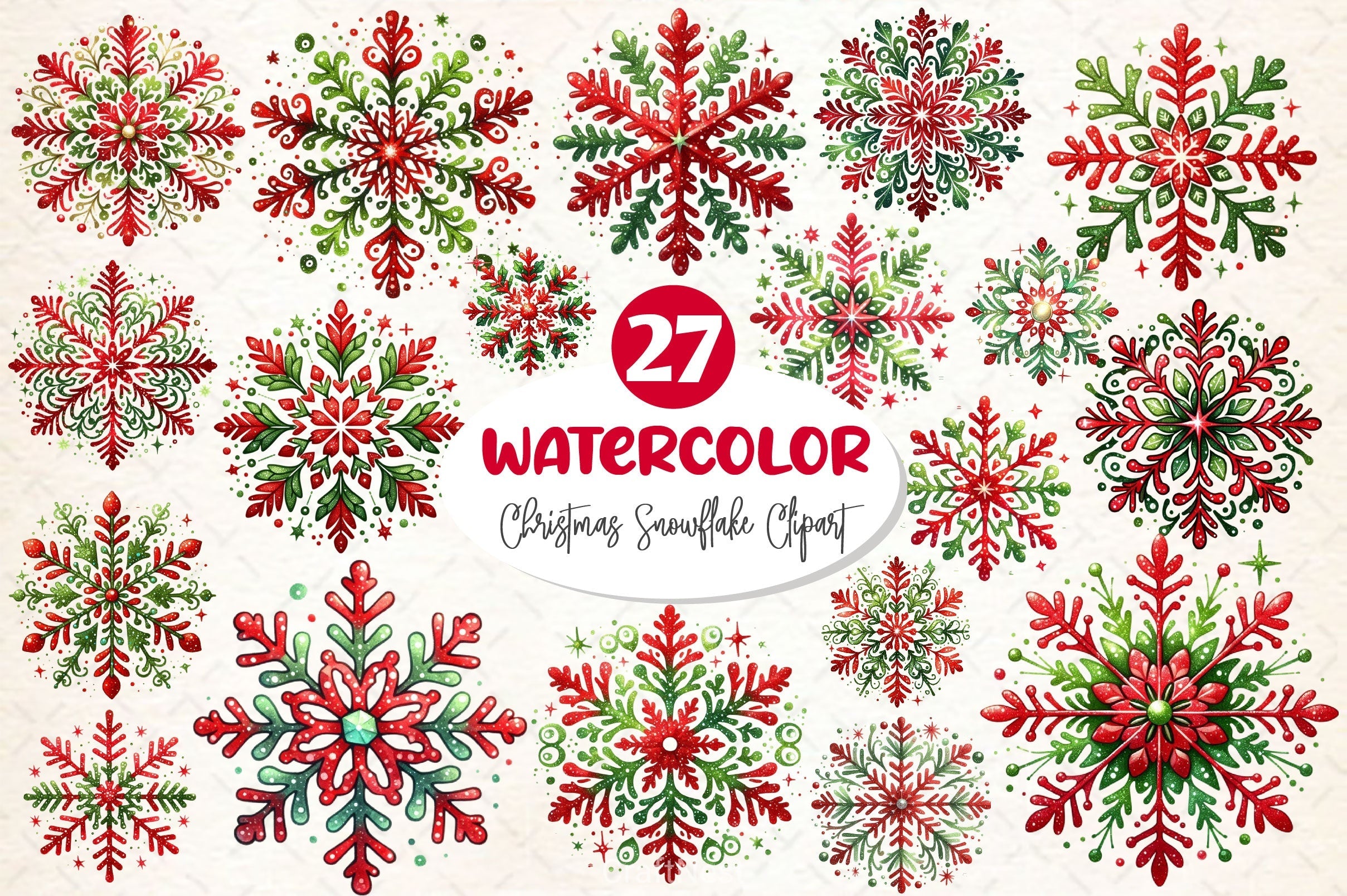 Christmas Snowflake Clipart Bundle 2