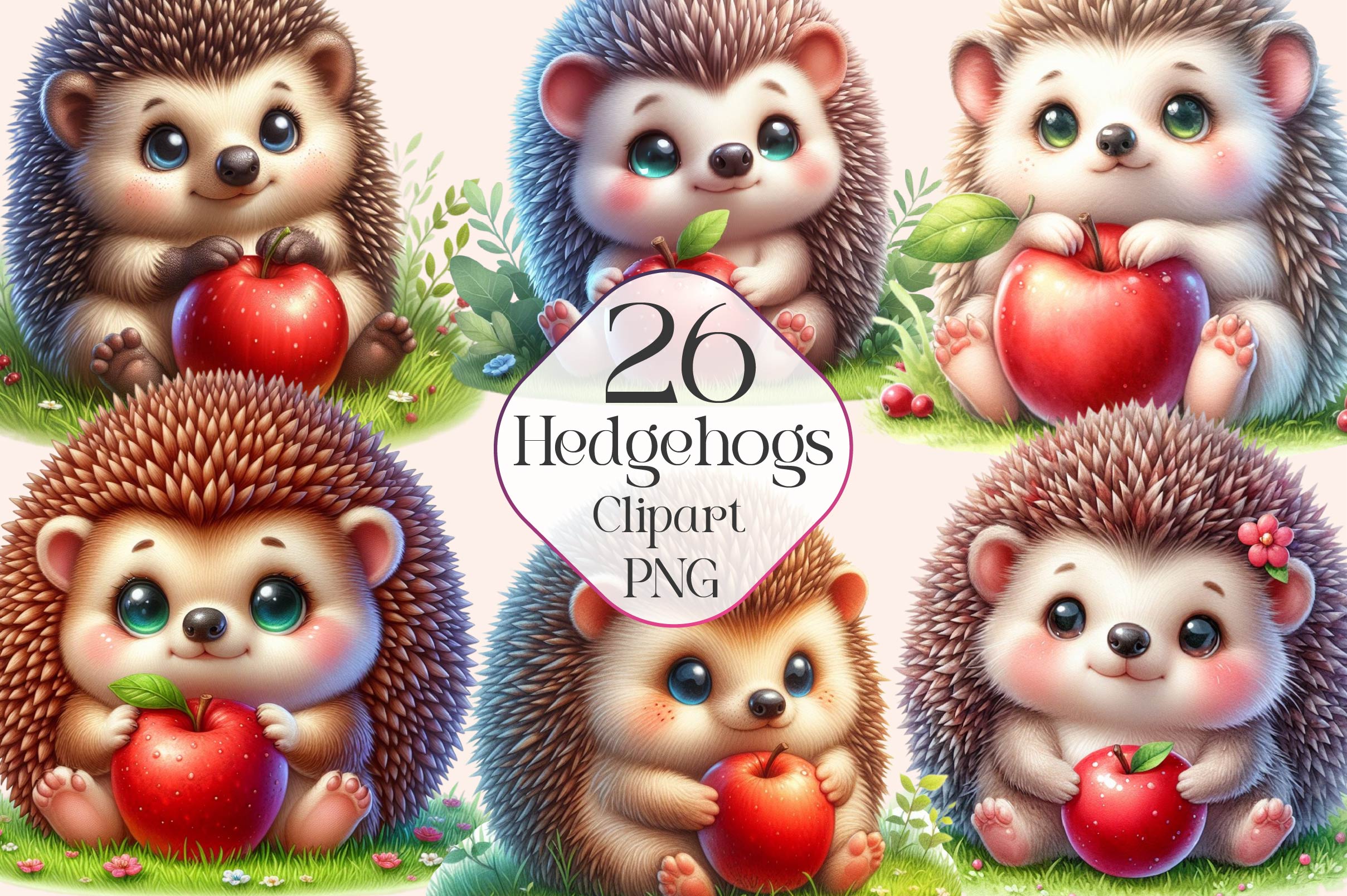Hedgehog Hedgehogs Clipart Bundle