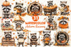 Autumn Raccoons Clipart Bundle 3