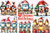 Christmas Bird On Fence Clipart Bundle