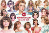 Retro Girl Blowing A Bubblegum Clipart Bundle