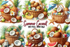 Summer Coconut Clipart Bundle