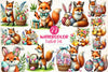 Easter Fox Clipart Bundle