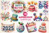 Crochet New Year Clipart Bundle