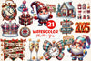 Glittery Plaid New Year 2025 Clipart Bundle
