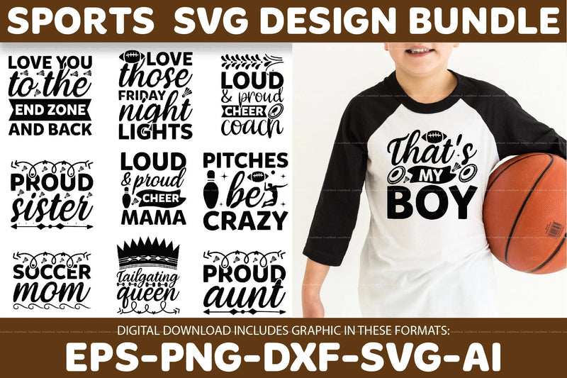 Sports Design SVG Bundle 2 - CraftNest - Digital Crafting and Art