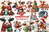 Cute Christmas Cow Clipart Bundle