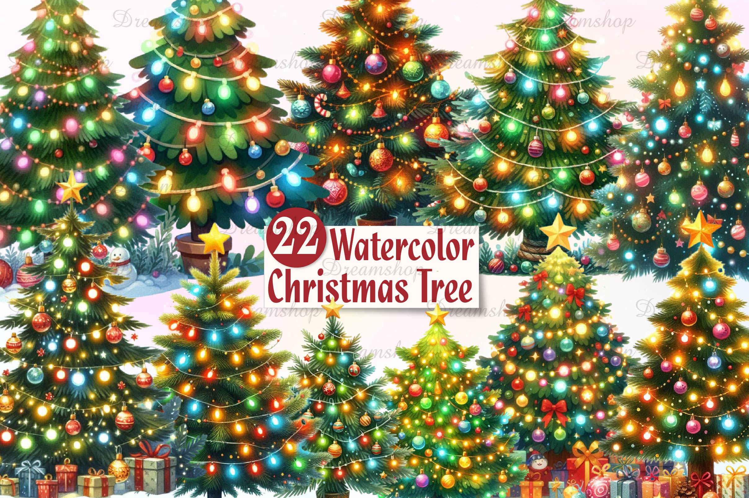 Christmas Tree Clipart Bundle 2