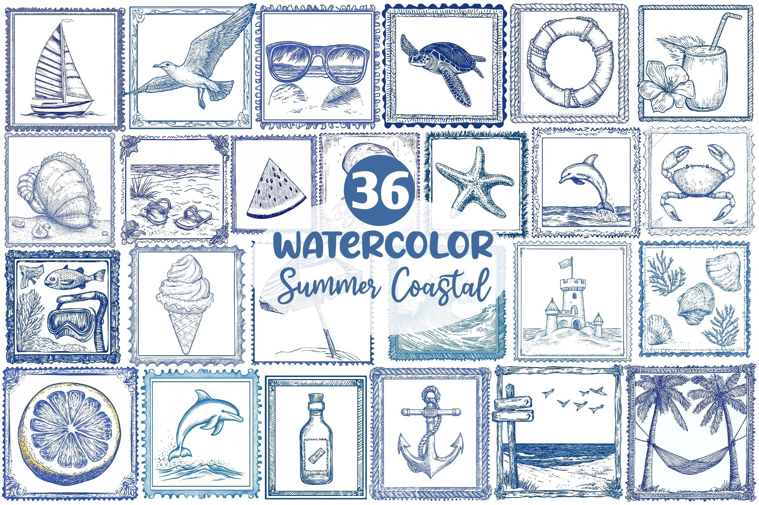 Summer Coastal Clipart Bundle