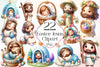 Cute Easter Jesus Clipart Bundle
