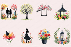 Black Spring Outdoor Clipart Bundle - CraftNest - Digital Crafting and Art