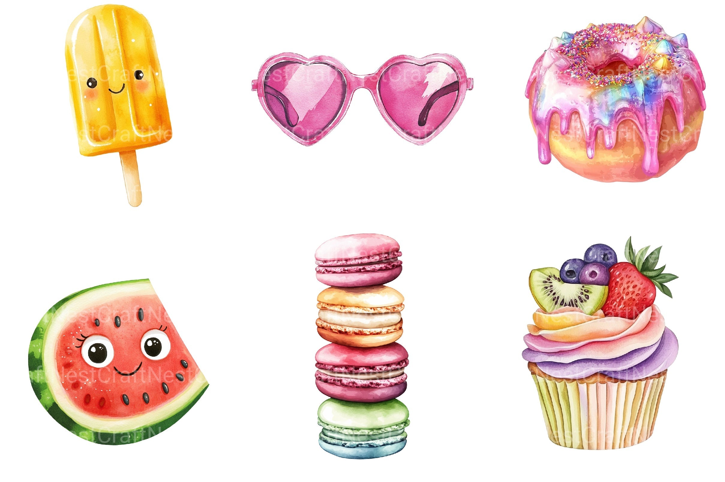 Cute Sweet Summer Clipart Bundle