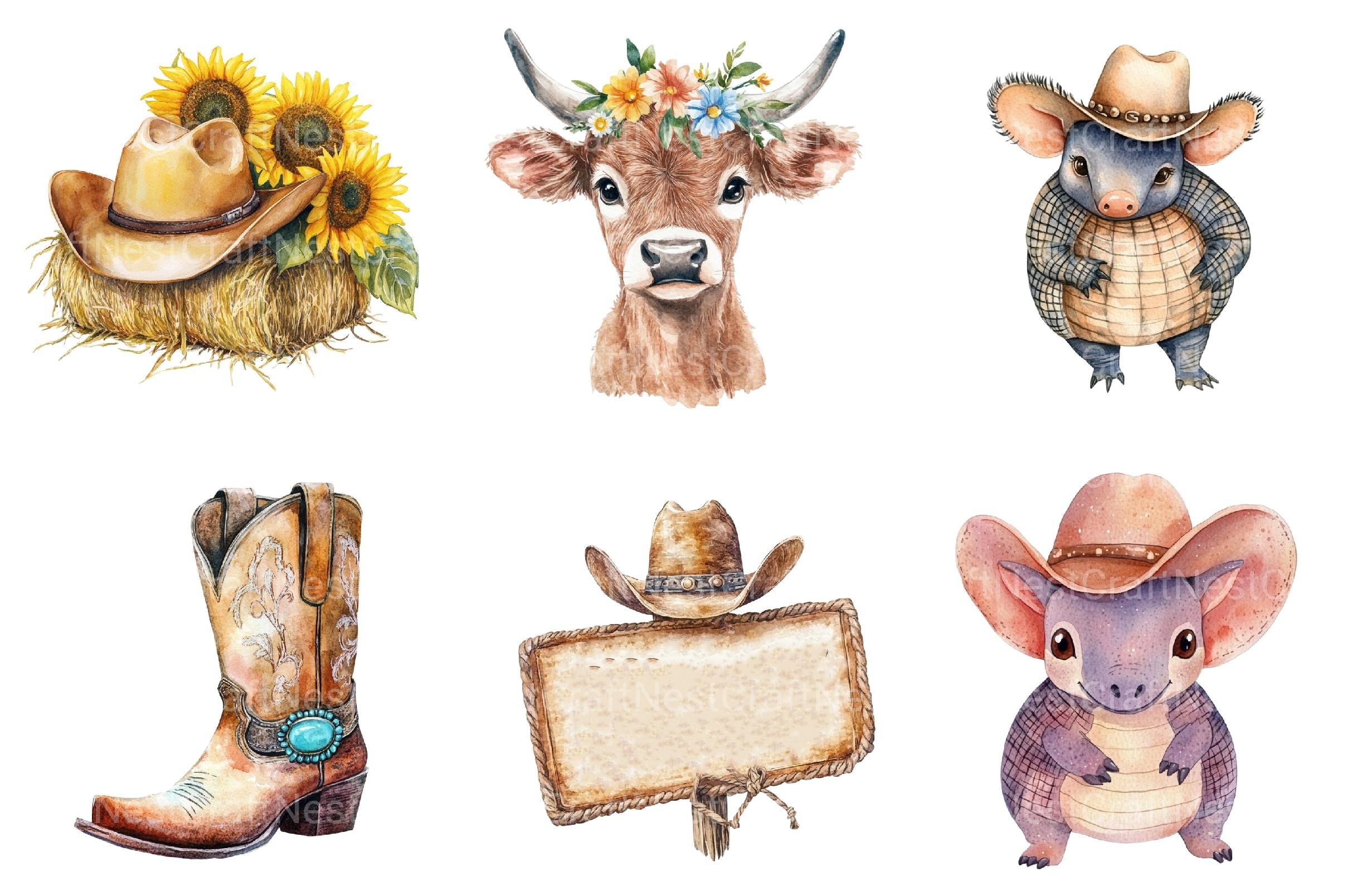 Western Summer Clipart Bundle