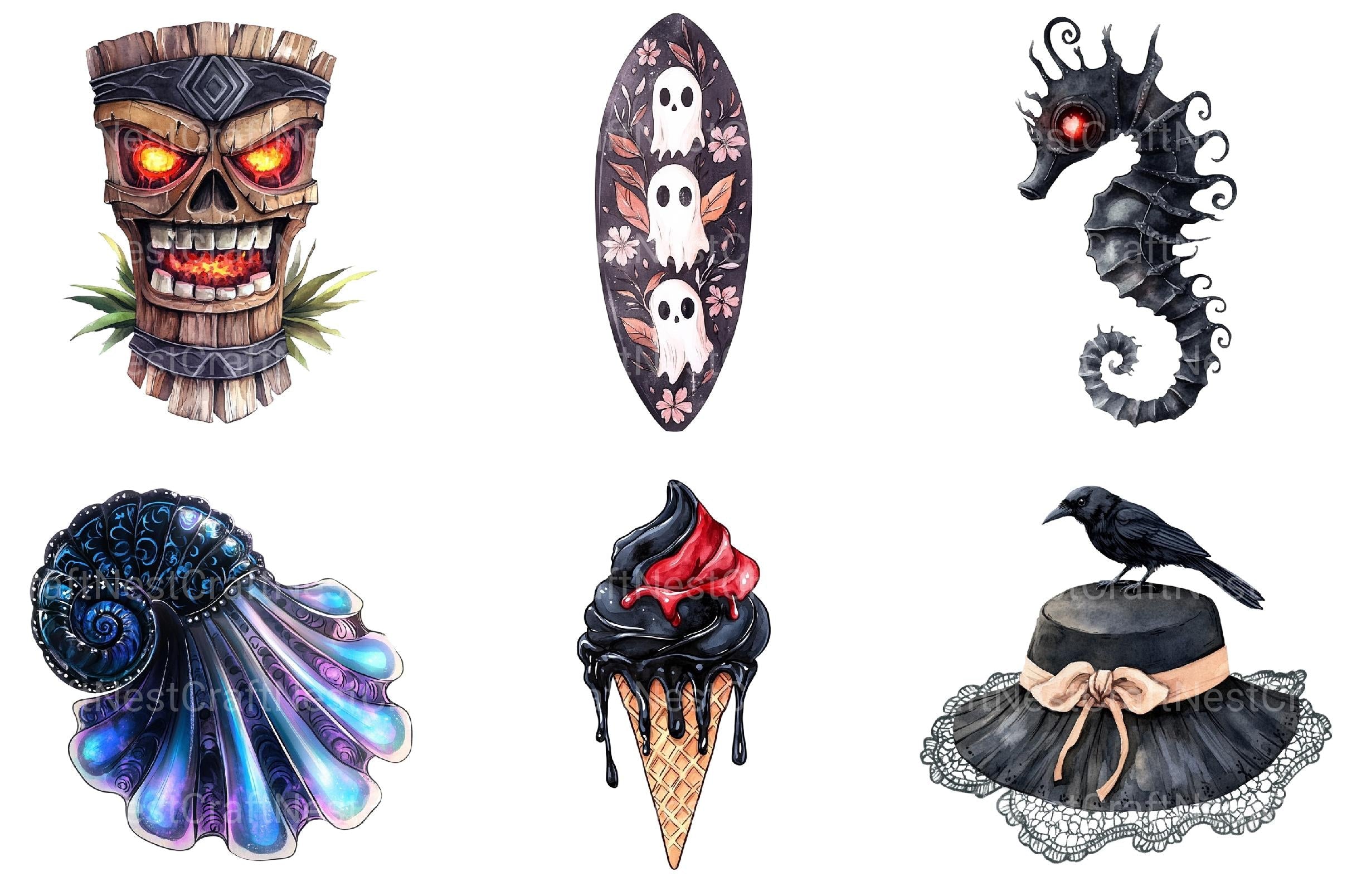 Gothic Summer Clipart Bundle