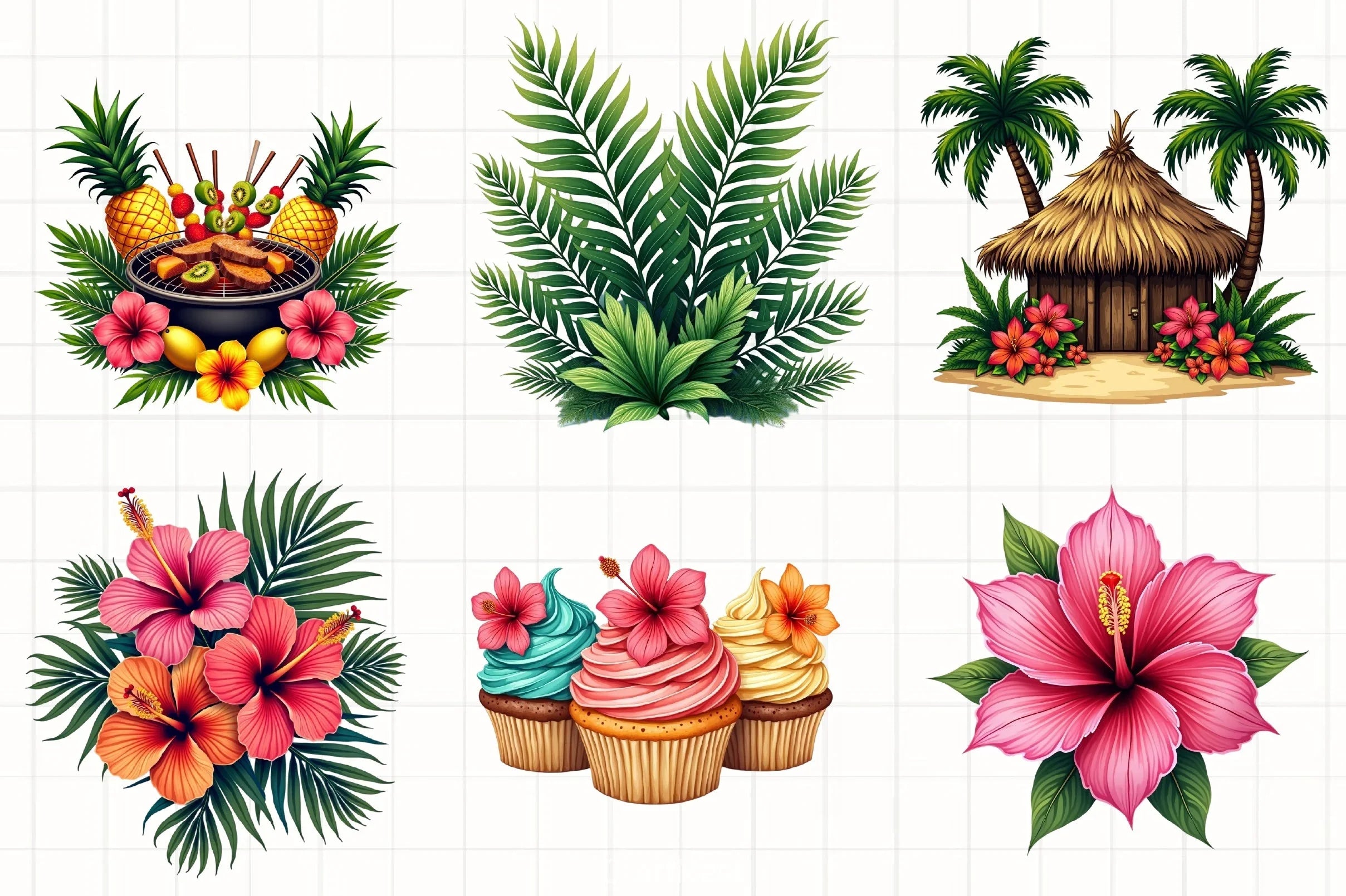 Tiki Hula Girl Luau Clipart Bundle - CraftNest - Digital Crafting and Art