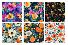 Vibrant Spring Floral Seamless Patterns Digital Paper - CraftNest - Digital Crafting and Art