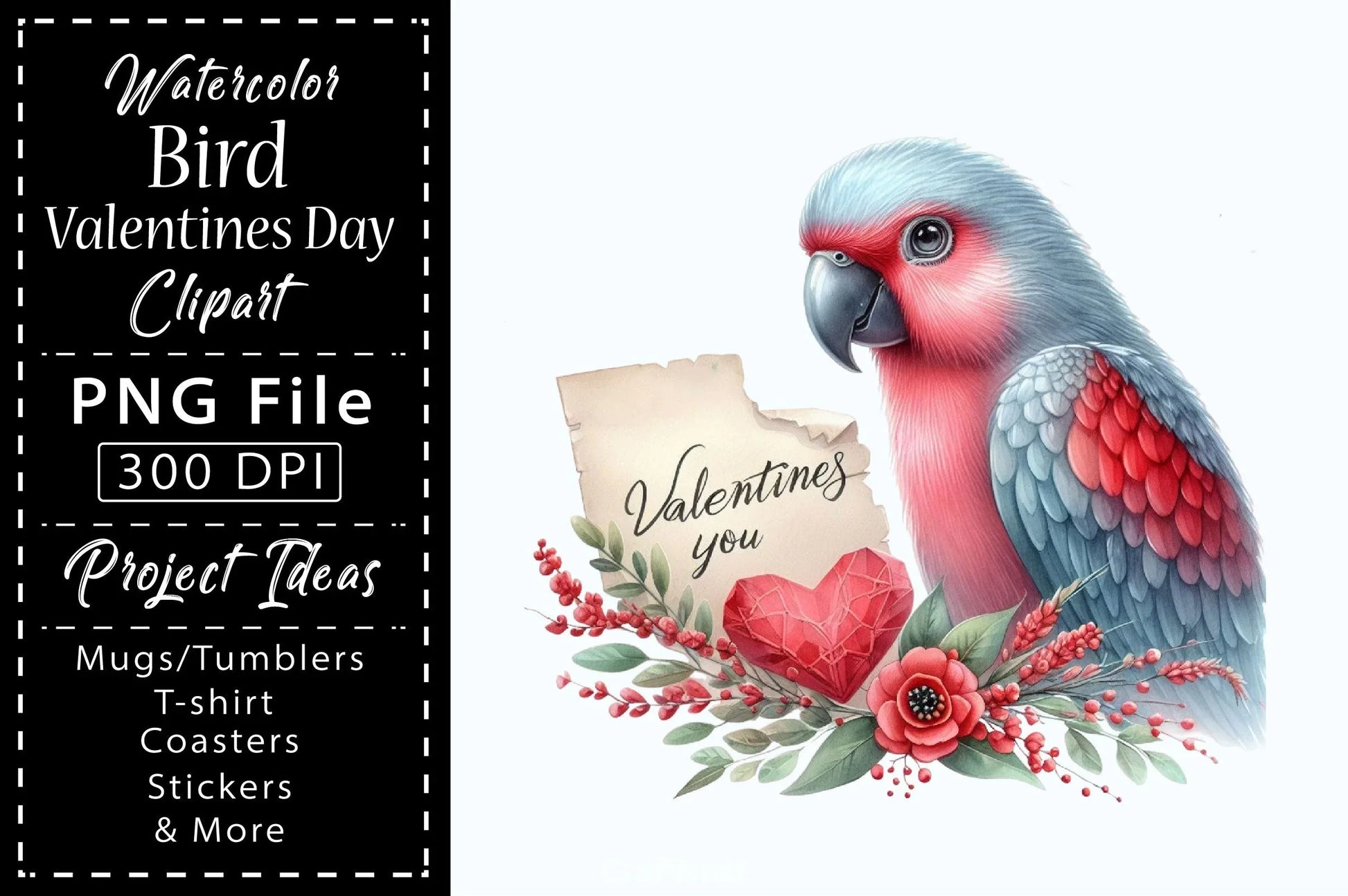 Bird Valentine Clipart Bundle  6 - CraftNest - Digital Crafting and Art